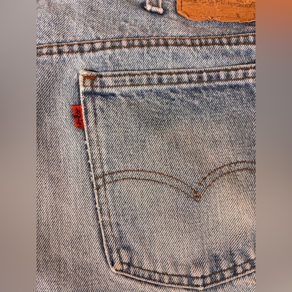 Levi’s Vintage 1980’s Orange Tag Denim Distressed Cutoffs short Short Sz 32 1/2” - Picture 9 of 12